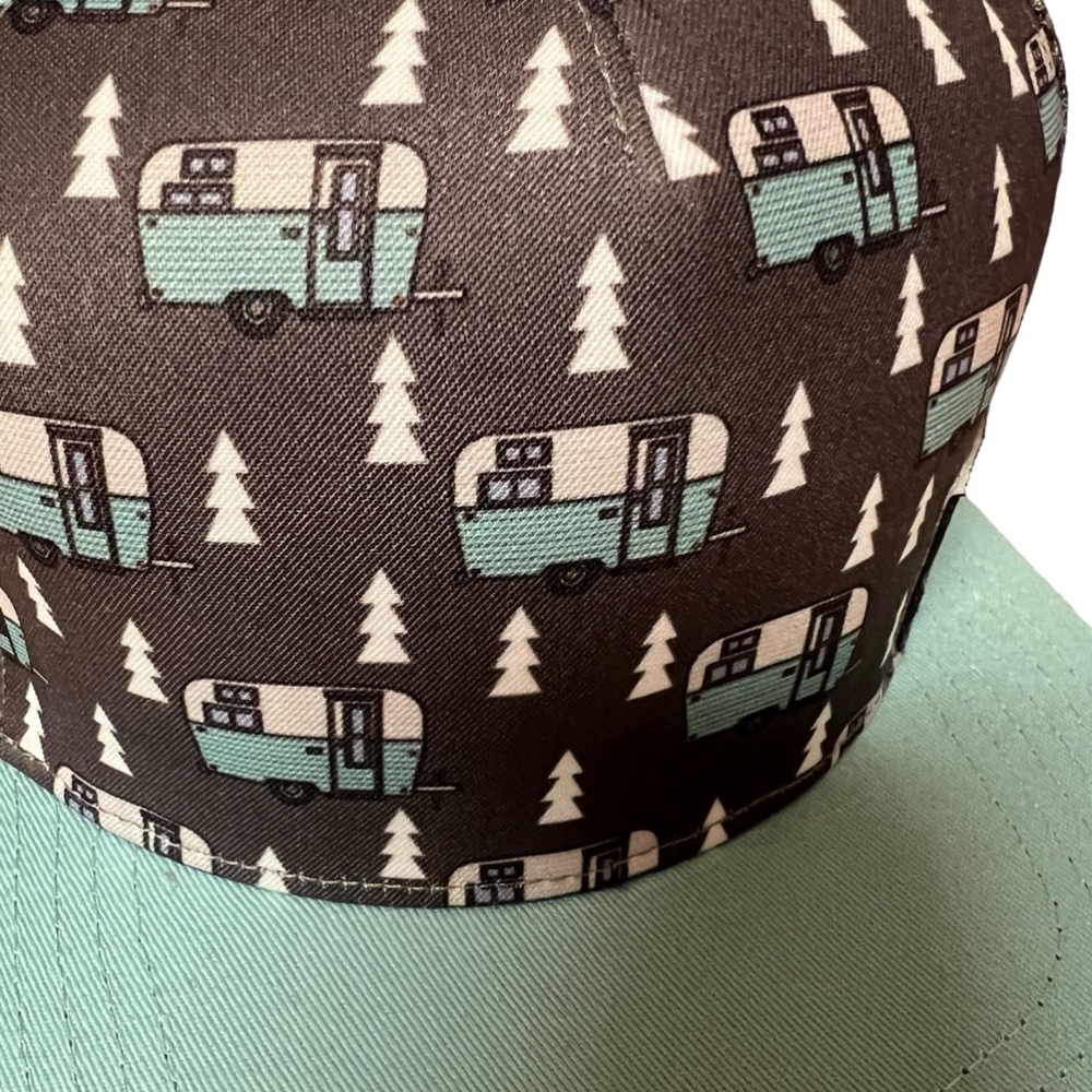 Adventure Camper Themed Unisex Kids Untamable Tots Gray and Teal SnapBack Hat - Picture 2 of 8